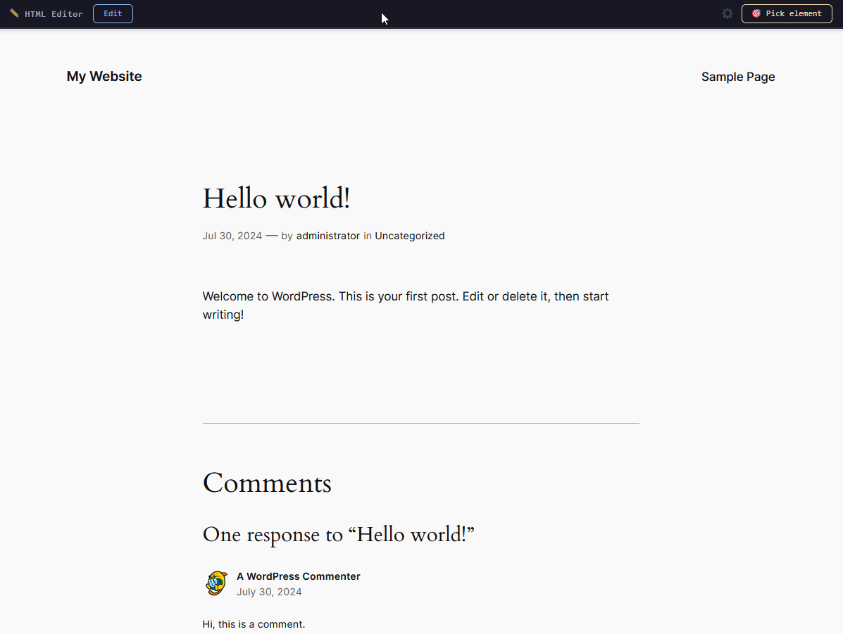 Frontend toolbar dark theme